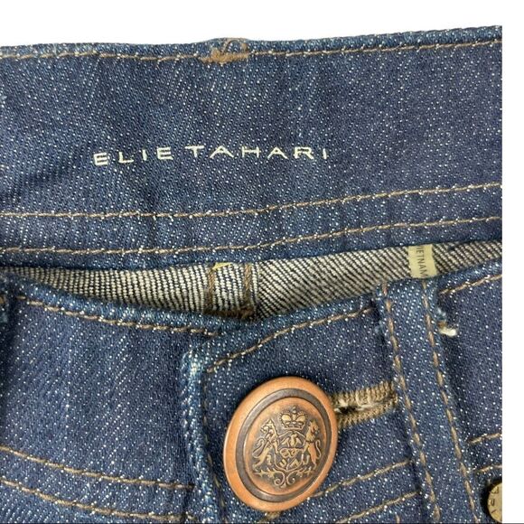 Elie Tahari Jade High Rise Retro Slim Boot Cut Jeans in Dark Wash Size 2 - Picture 4 of 7